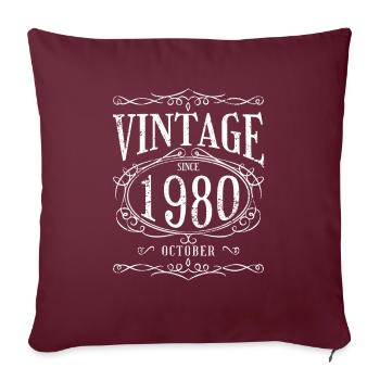 Anniversaire - Millésime depuis Octobre 1980 - Housse de coussin décorative 45 x 45 cm - bordeaux - Devant