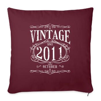 Anniversaire - Millésime depuis Octobre 2011 - Housse de coussin décorative 45 x 45 cm - bordeaux - Devant