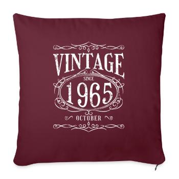 Anniversaire - Millésime depuis Octobre 1965 - Housse de coussin décorative 45 x 45 cm - bordeaux - Devant