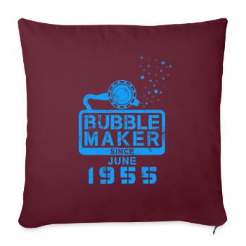 Anniversaire du plongeur Bubblemaker depuis juin 1955 - Housse de coussin décorative 45 x 45 cm - bordeaux - Devant