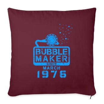 Plongeur Birthday Bubblemaker depuis mars 1976 - Housse de coussin décorative 45 x 45 cm - bordeaux - Devant