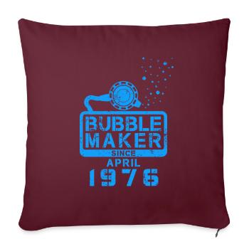 Plongeur Birthday Bubblemaker depuis avril 1976 - Housse de coussin décorative 45 x 45 cm - bordeaux - Devant