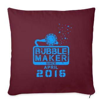 Plongeur Birthday Bubblemaker depuis avril 2016 - Housse de coussin décorative 45 x 45 cm - bordeaux - Devant