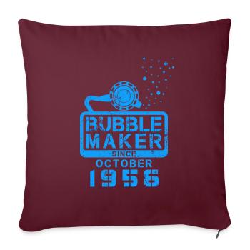 Plongeur Birthday Bubblemaker depuis octobre 1956 - Housse de coussin décorative 45 x 45 cm - bordeaux - Devant