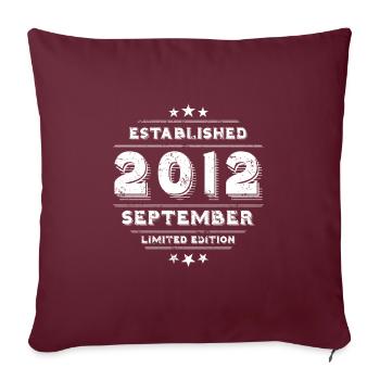 Anniversaire en Septembre 2012 - Septembre - Housse de coussin décorative 45 x 45 cm - bordeaux - Devant
