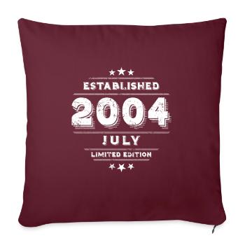 Anniversaire en Juillet 2004 - Juillet - Housse de coussin décorative 45 x 45 cm - bordeaux - Devant