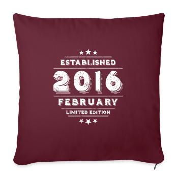 Anniversaire en février 2016 - février - Housse de coussin décorative 45 x 45 cm - bordeaux - Devant