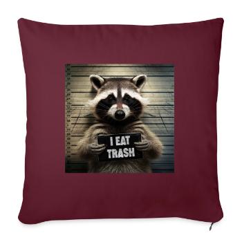 Verhafteter Waschbär Polizei Mugshot Ich esse Müll - Sofakissenbezug 45 x 45 cm - Burgunderrot - Vorne