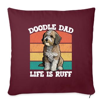 Doodle Chien Doodle Dad Life Ruff - Housse de coussin décorative 45 x 45 cm - bordeaux - Devant