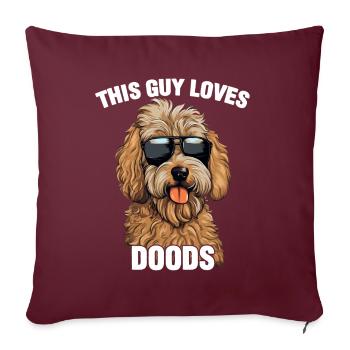 Goldendoodle Ce gars aime les griffonnages - Housse de coussin décorative 45 x 45 cm - bordeaux - Devant