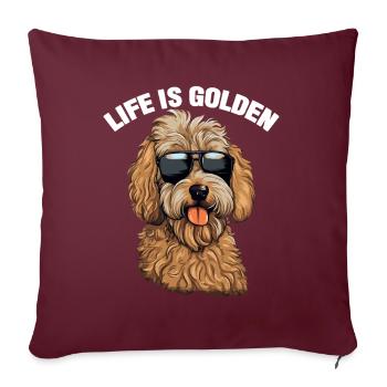 La vie de chien Goldendoodle est dorée - Housse de coussin décorative 45 x 45 cm - bordeaux - Devant