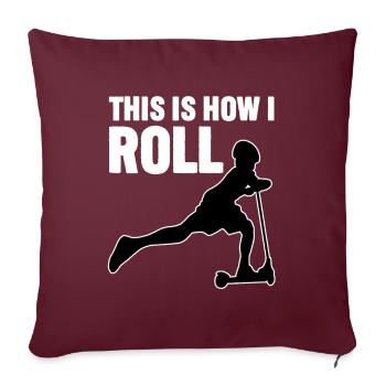 Scootering C’est comme ça que je roule - Housse de coussin décorative 45 x 45 cm - bordeaux - Devant