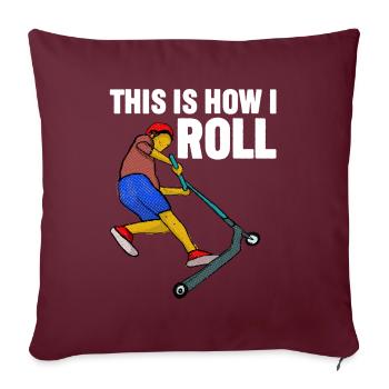 Scootering C’est comme ça que je roule - Housse de coussin décorative 45 x 45 cm - bordeaux - Devant