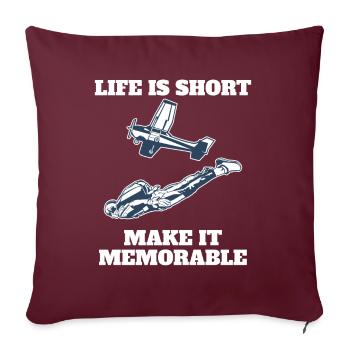 La vie de parachutiste est courte Rendez-la mémorable - Housse de coussin décorative 45 x 45 cm - bordeaux - Devant