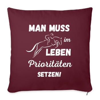 Prioritäten setzen - Sofakissenbezug 45 x 45 cm - Burgunderrot - Vorne