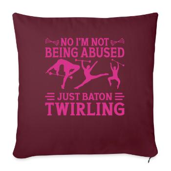 Bâton Twirling Staff jongler avec la gymnastique avec le personnel - Housse de coussin décorative 45 x 45 cm - bordeaux - Devant