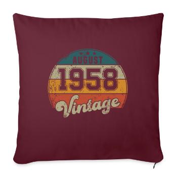 Vintage Geburtstag - August 1958 - Geschenkidee - Sofakissenbezug 45 x 45 cm - Burgunderrot - Vorne