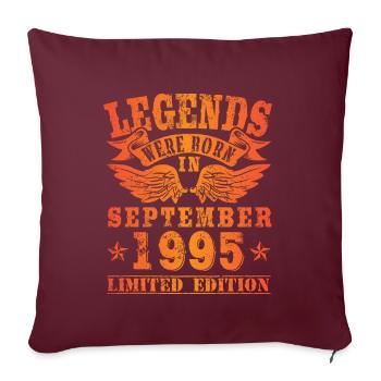 Legends were born in September 1995 Geburtstag - Sofakissenbezug 45 x 45 cm - Burgunderrot - Vorne