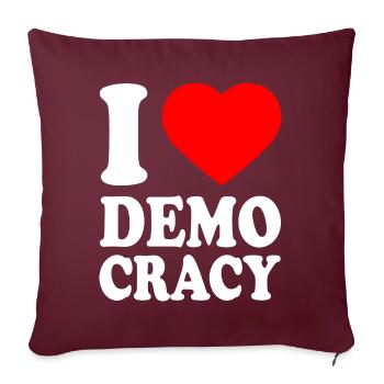 I love democracy - Housse de coussin décorative 45 x 45 cm - bordeaux - Devant