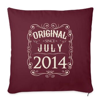 Vintage - Original since Juli 2014 Geburtstag - Sofakissenbezug 45 x 45 cm - Burgunderrot - Vorne