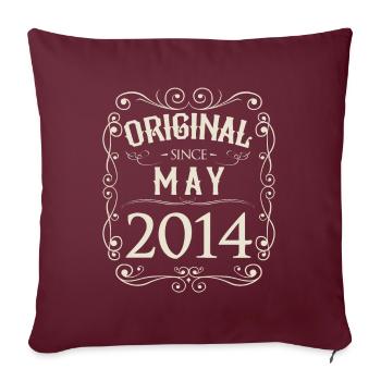 Vintage - Original since Mai 2014 Geburtstag - Sofakissenbezug 45 x 45 cm - Burgunderrot - Vorne