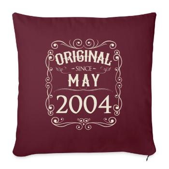 Vintage - Original depuis l'anniversaire de mai 2004 - Housse de coussin décorative 45 x 45 cm - bordeaux - Devant