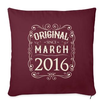 Millésime - Original depuis mars 2016 Anniversaire - Housse de coussin décorative 45 x 45 cm - bordeaux - Devant