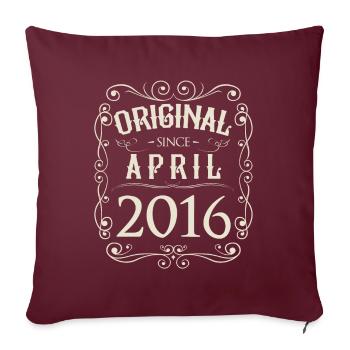 Millésime - Original depuis avril 2016 Anniversaire - Housse de coussin décorative 45 x 45 cm - bordeaux - Devant