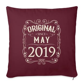 Vintage - Original since Mai 2019 Geburtstag - Sofakissenbezug 45 x 45 cm - Burgunderrot - Vorne