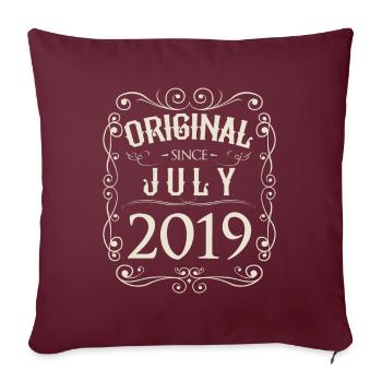 Vintage - Original since Juli 2019 Geburtstag - Sofakissenbezug 45 x 45 cm - Burgunderrot - Vorne