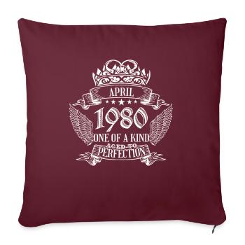 Unique en son genre avril 1980 anniversaire - Housse de coussin décorative 45 x 45 cm - bordeaux - Devant