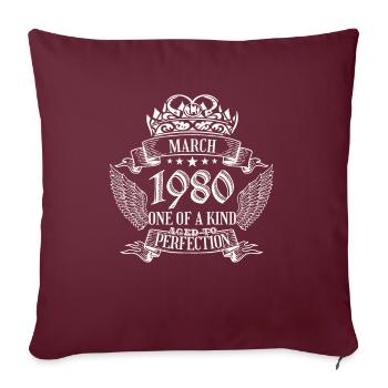 Unique en son genre mars 1980 anniversaire - Housse de coussin décorative 45 x 45 cm - bordeaux - Devant