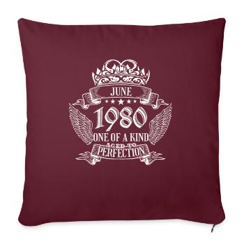 Unique en son genre juin 1980 anniversaire - Housse de coussin décorative 45 x 45 cm - bordeaux - Devant