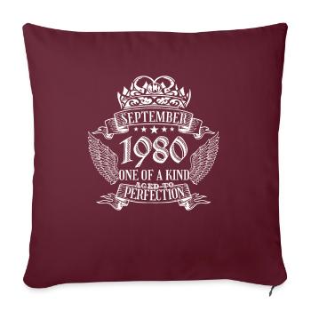 Unique en son genre septembre 1980 anniversaire - Housse de coussin décorative 45 x 45 cm - bordeaux - Devant