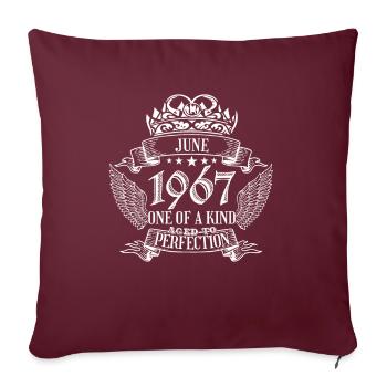 Unique en son genre juin 1967 anniversaire - Housse de coussin décorative 45 x 45 cm - bordeaux - Devant