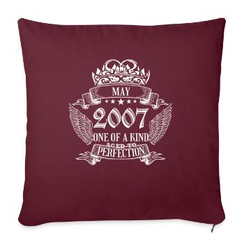 Unique en son genre mai 2007 anniversaire - Housse de coussin décorative 45 x 45 cm - bordeaux - Devant
