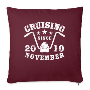 Cruising Biker Anniversaire Novembre 2010 Moto - Housse de coussin décorative 45 x 45 cm - bordeaux - Devant