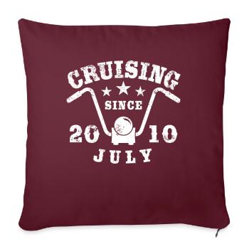 Cruising Biker Anniversaire Juillet 2010 Moto - Housse de coussin décorative 45 x 45 cm - bordeaux - Devant