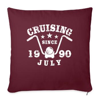 Cruising Biker Geburtstag Juli 1990 Motorrad - Sofakissenbezug 45 x 45 cm - Burgunderrot - Vorne