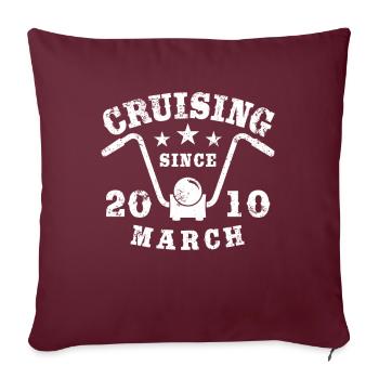 Cruising Biker Anniversaire Mars 2010 Moto - Housse de coussin décorative 45 x 45 cm - bordeaux - Devant
