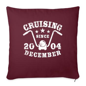 Cruising Biker Geburtstag Dezember 2004 Motorrad - Sofakissenbezug 45 x 45 cm - Burgunderrot - Vorne