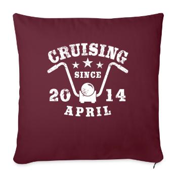 Cruising Biker Geburtstag April 2014 Motorrad - Sofakissenbezug 45 x 45 cm - Burgunderrot - Vorne
