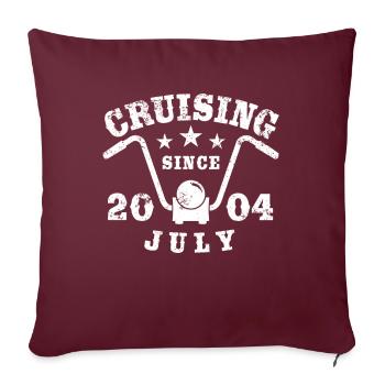 Cruising Biker Geburtstag Juli 2004 Motorrad - Sofakissenbezug 45 x 45 cm - Burgunderrot - Vorne