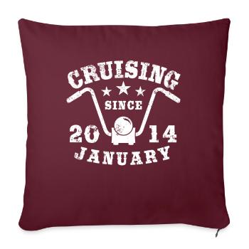 Cruising Biker Geburtstag Januar 2014 Motorrad - Sofakissenbezug 45 x 45 cm - Burgunderrot - Vorne