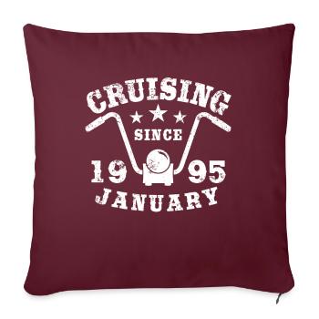 Cruising Biker Geburtstag Januar 1995 Motorrad - Sofakissenbezug 45 x 45 cm - Burgunderrot - Vorne