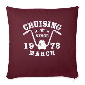 Croisière Motard Anniversaire Mars 1978 Moto - Housse de coussin décorative 45 x 45 cm - bordeaux - Devant