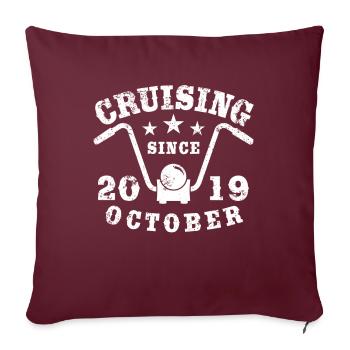 Cruising Biker Geburtstag Oktober 2019 Motorrad - Sofakissenbezug 45 x 45 cm - Burgunderrot - Vorne