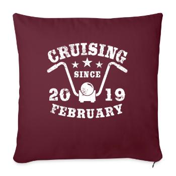 Cruising Biker Geburtstag Februar 2019 Motorrad - Sofakissenbezug 45 x 45 cm - Burgunderrot - Vorne