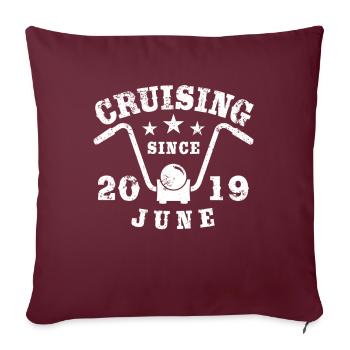 Cruising Biker Geburtstag Juni 2019 Motorrad - Sofakissenbezug 45 x 45 cm - Burgunderrot - Vorne