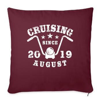 Cruising Biker Geburtstag August 2019 Motorrad - Sofakissenbezug 45 x 45 cm - Burgunderrot - Vorne